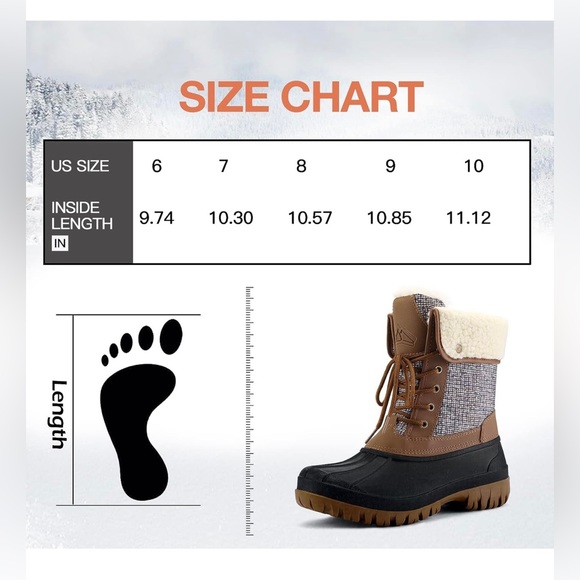 NWT  Women's Waterproof Snow Boots Insulated Warm Size 7 - Picture 3 of 7